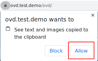 OWA Clipboard Permission Request